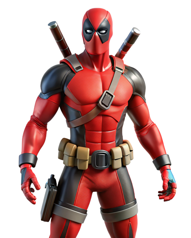 3D Artwork Of Marvel Deadpool Action Figure png