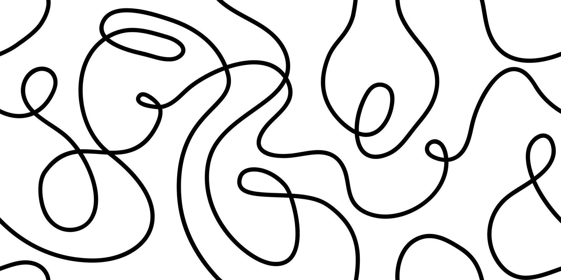 Lines doodle Seamless pattern background. Creative minimalist modern line art background vector