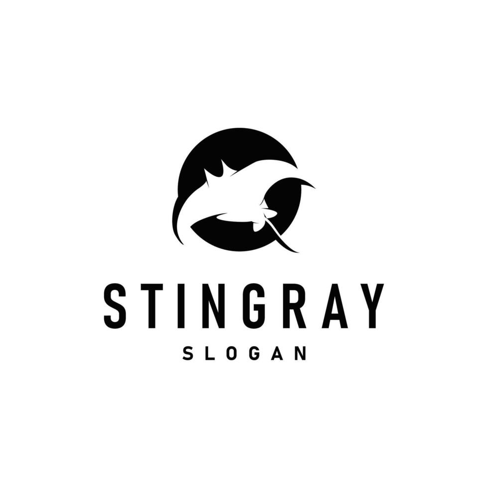 Stingray fish logo ocean vector