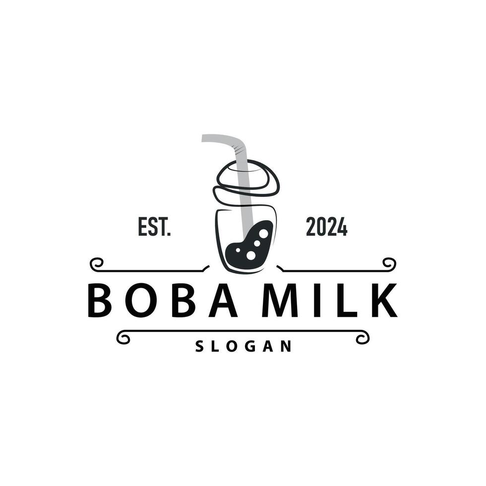 Boba Drink Logo vector