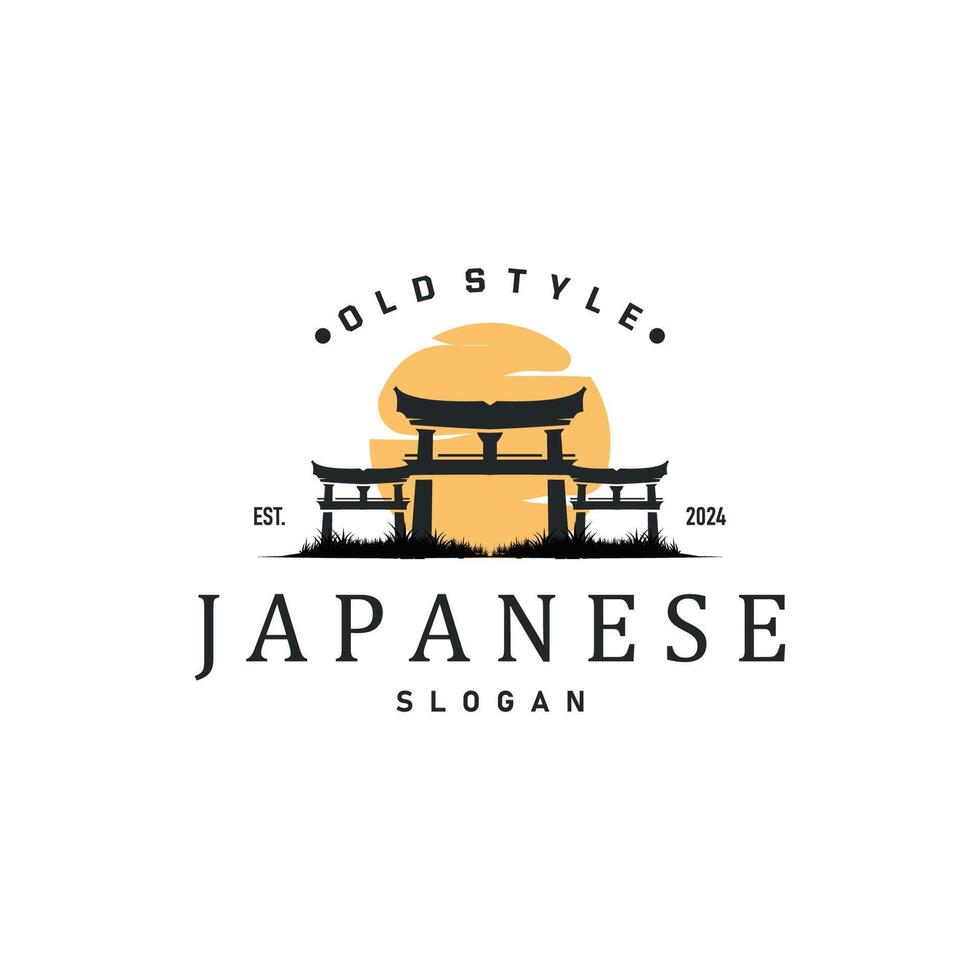 Torii Gate Logo Design Template vector
