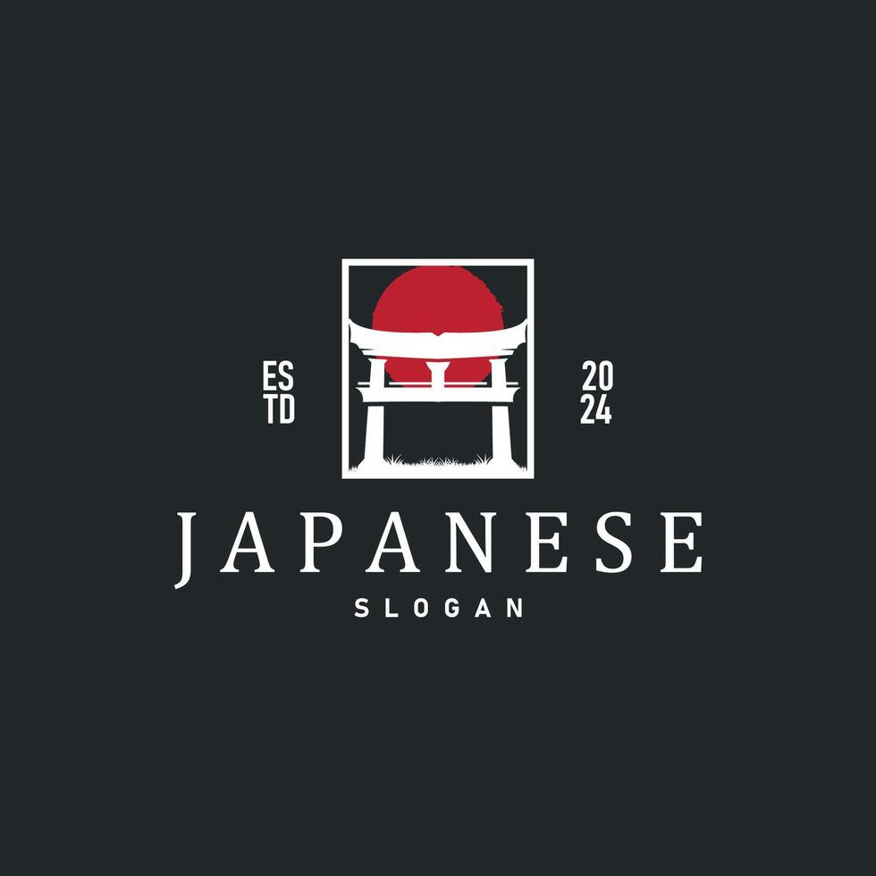 Torii Gate Logo Design Illustration Template vector