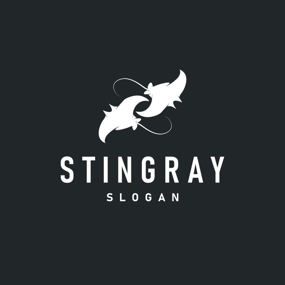 Stingray fish logo design vector
