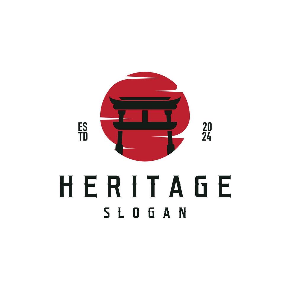 Torii Gate Logo Template vector