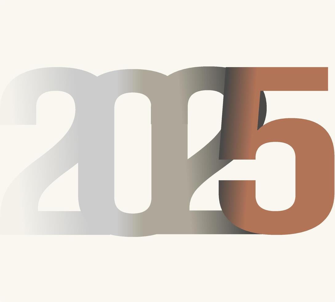 Abstract Bold Number Layout for 2025 Calendar vector