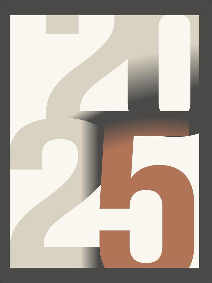 Creative 2025 design featuring bold numbers vector