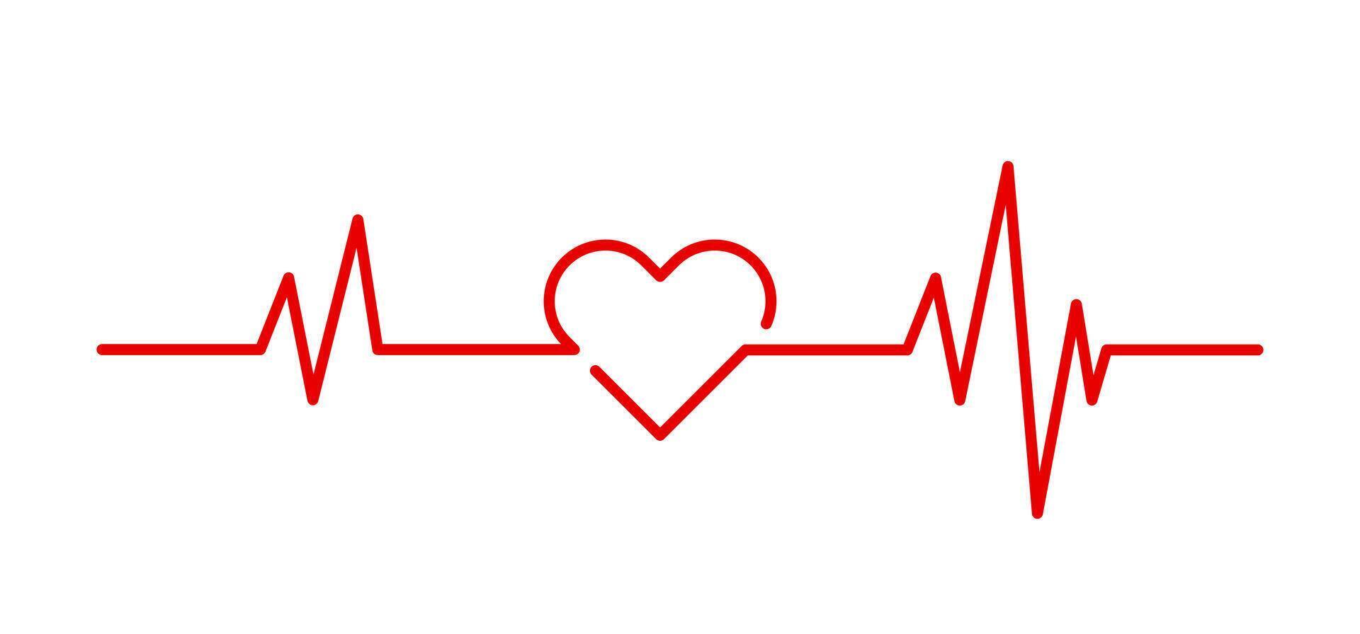 heartbeat pulse heart shape. cardio health line vector