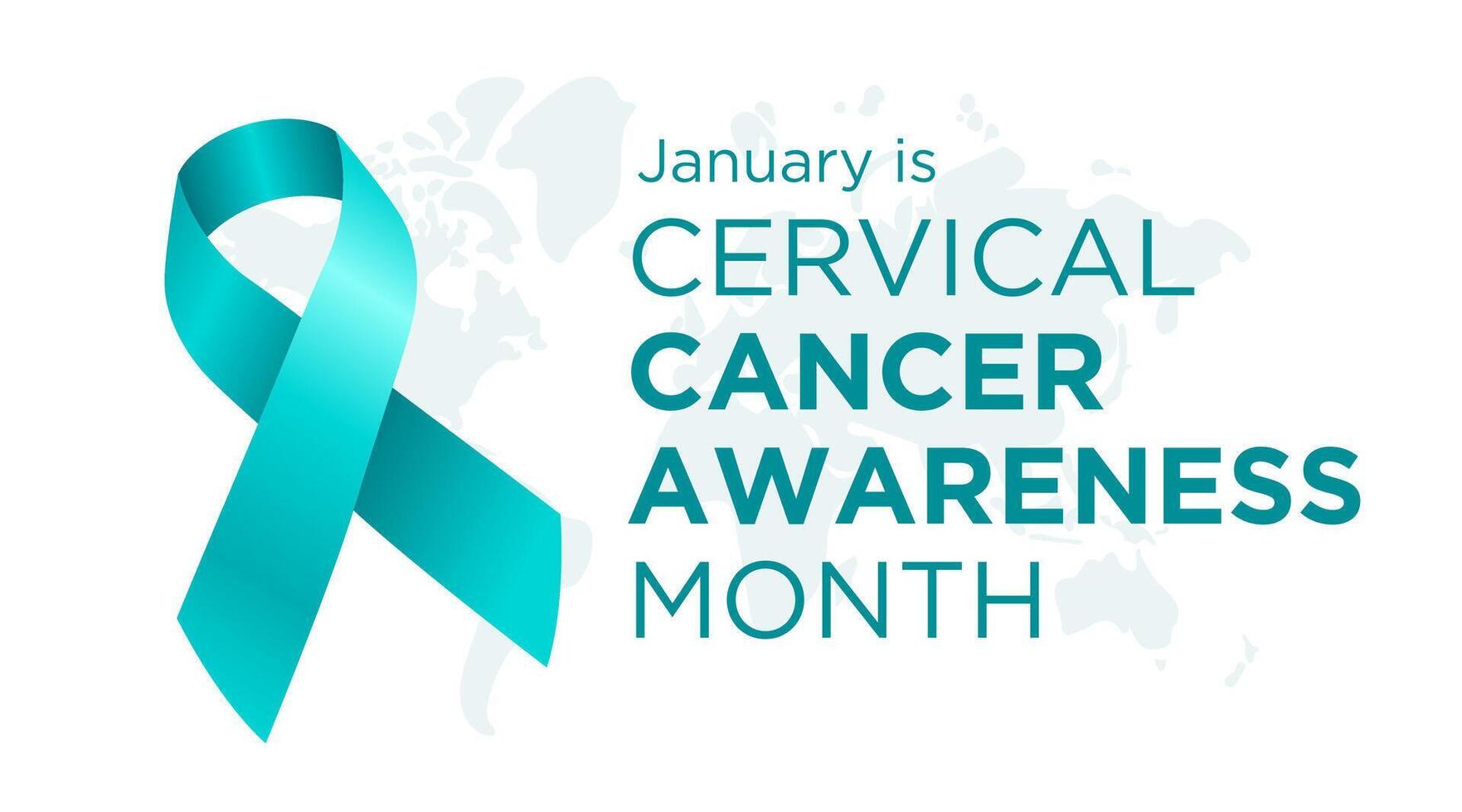 Cervical Cancer Awareness Month Design with Teal Ribbon Illustration vector
