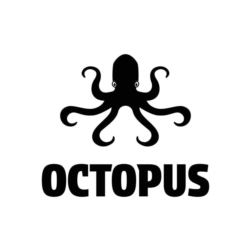 octopus logo silhouette design concept idea vector