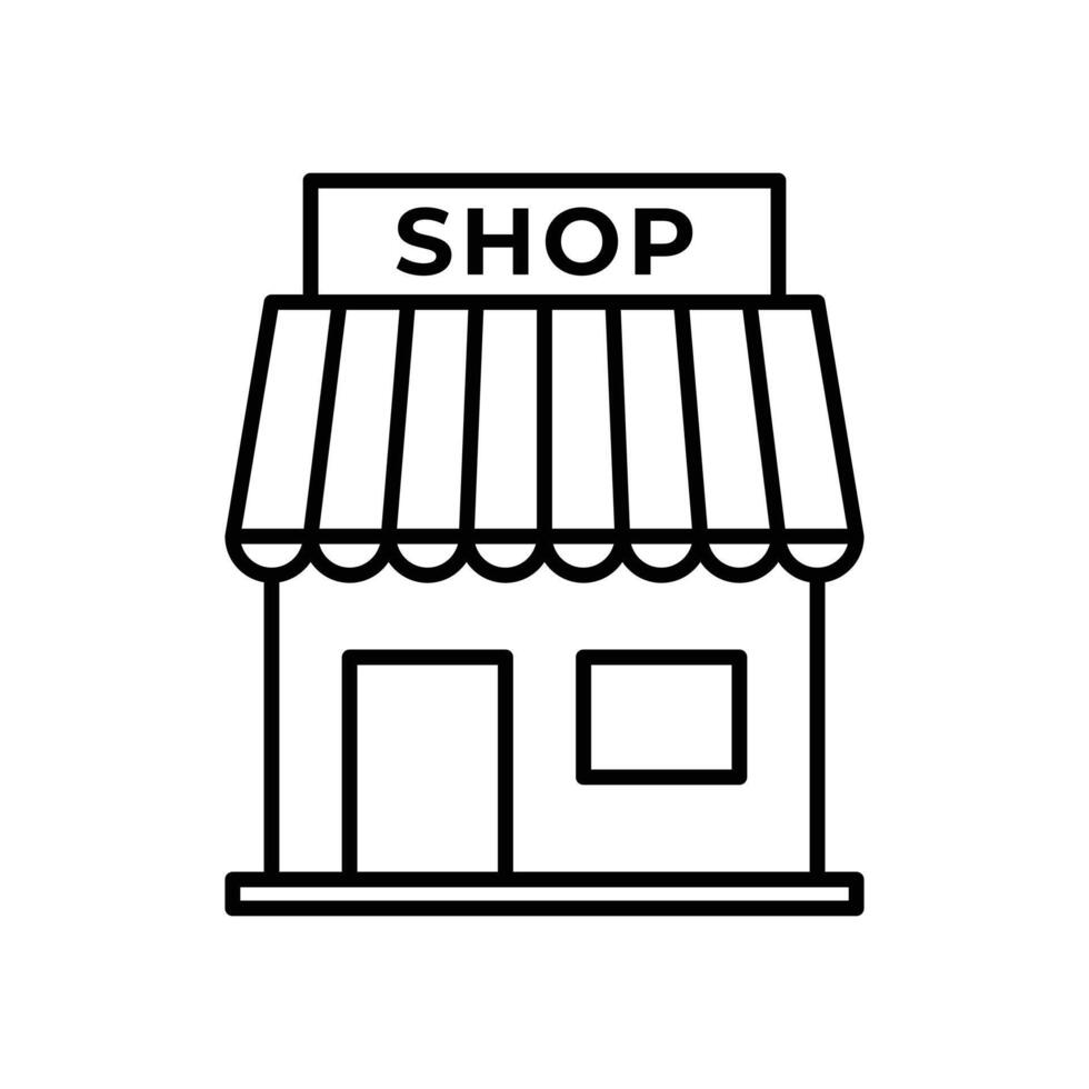 shop store icon storefront design concept outline style vector