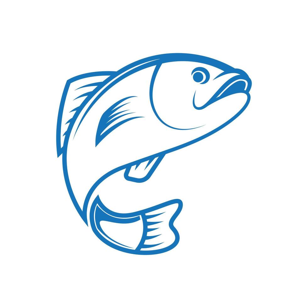 fish blue logo design concept idea vector