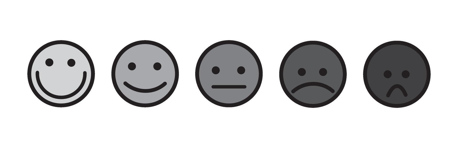 Emoticons icon set. Happy and sad emoji symbols. Emoticons with different moods. Smile sign. vector