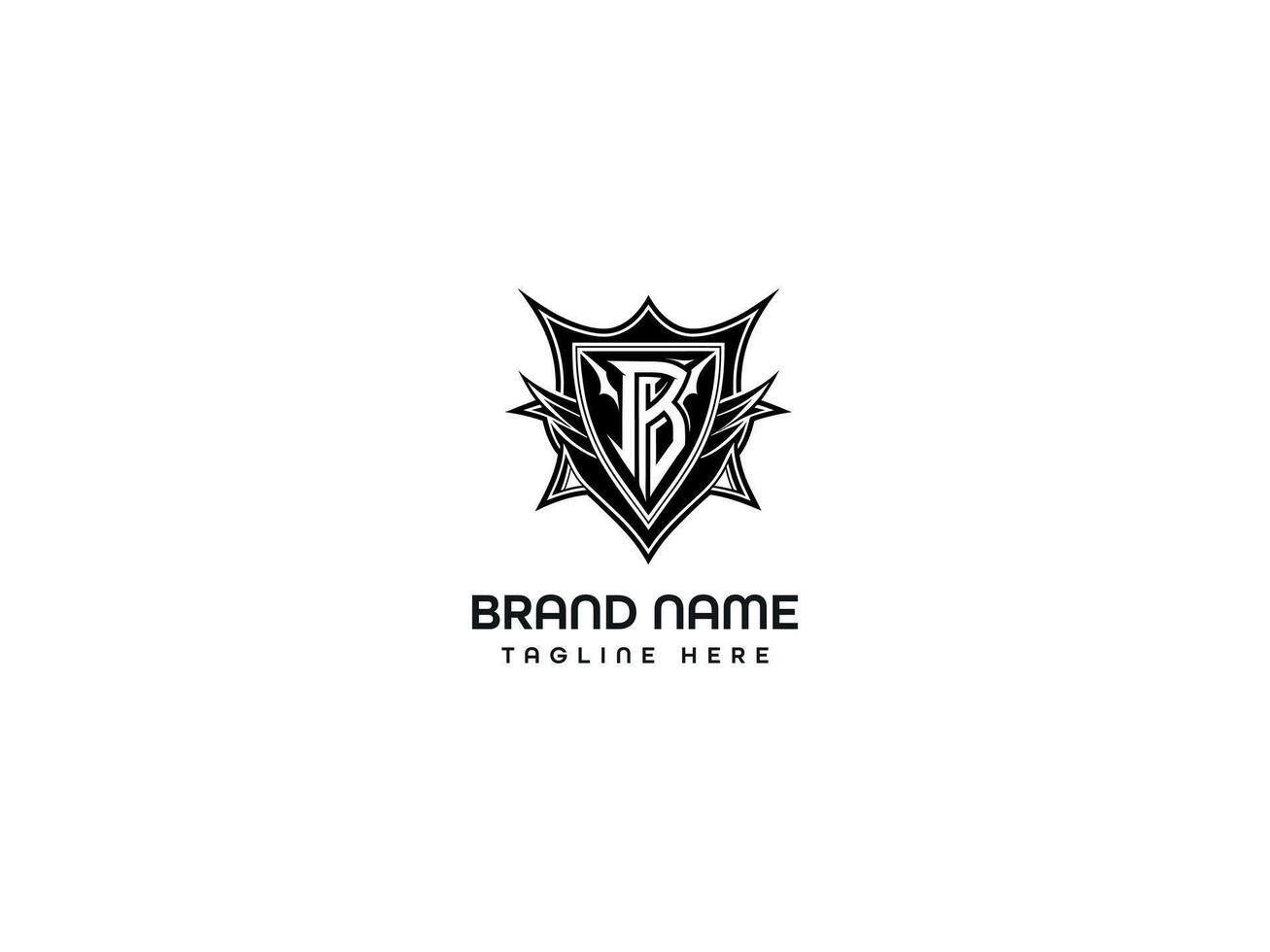 B logo for a brand name that says brand name vector