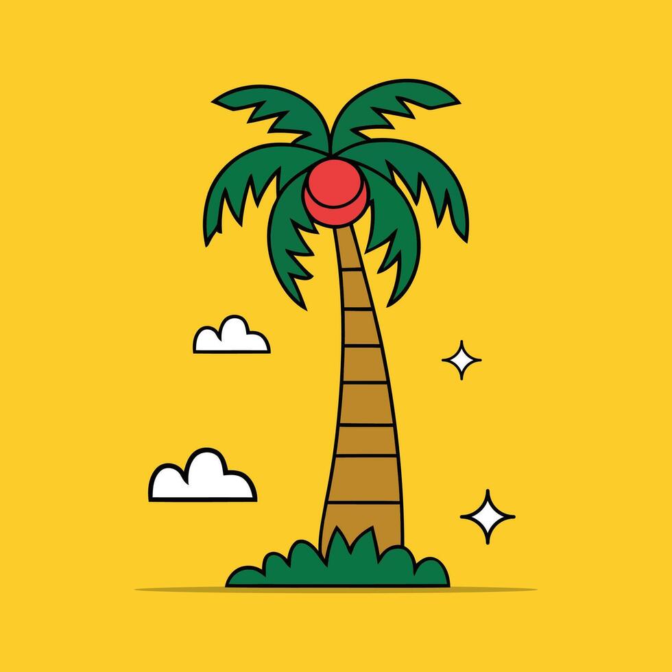 Palm tree Icon illustration design. vector
