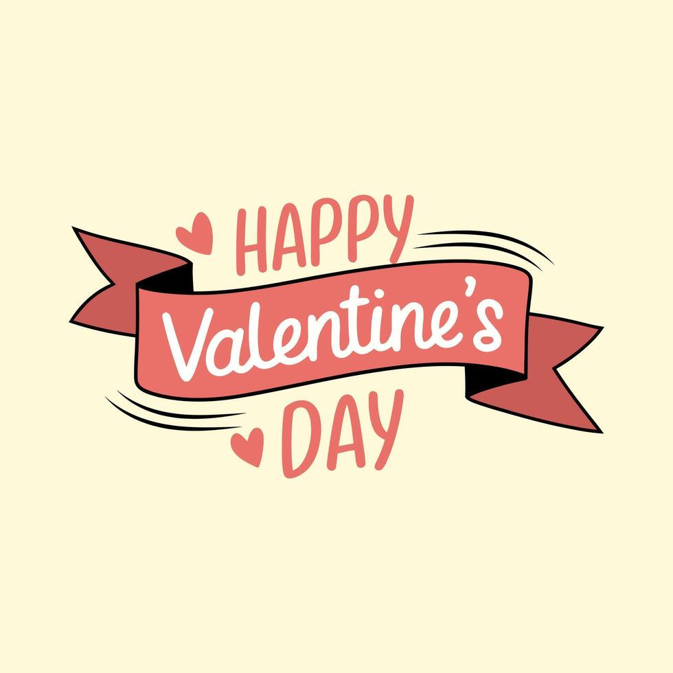 Valentines Day Design With Ribbon vector