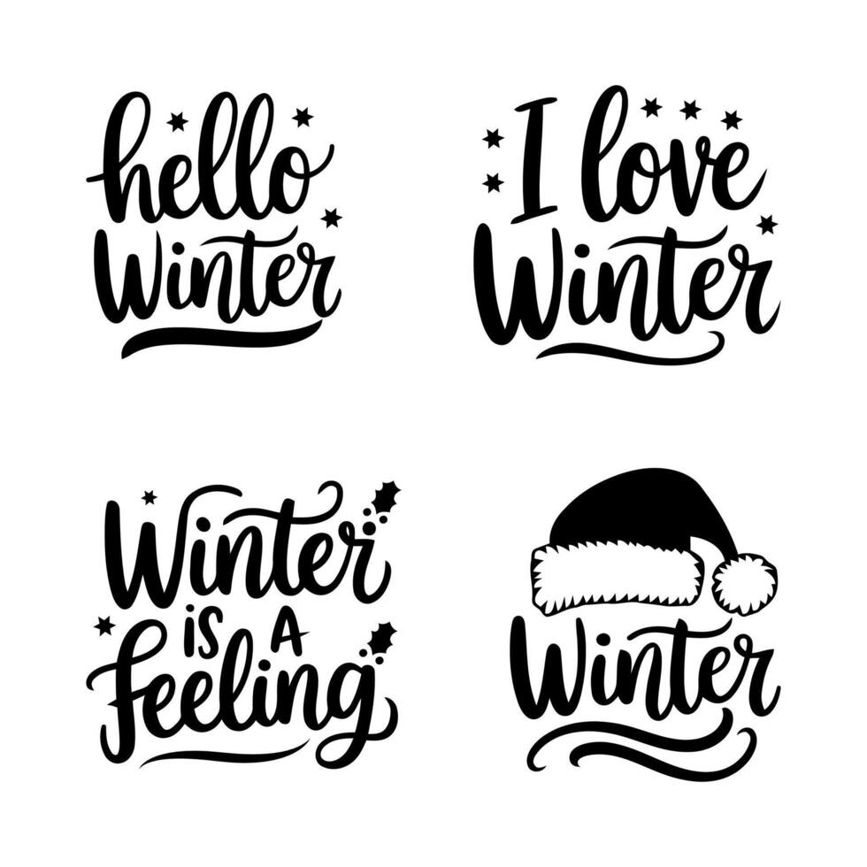 Hello Winter typography vector