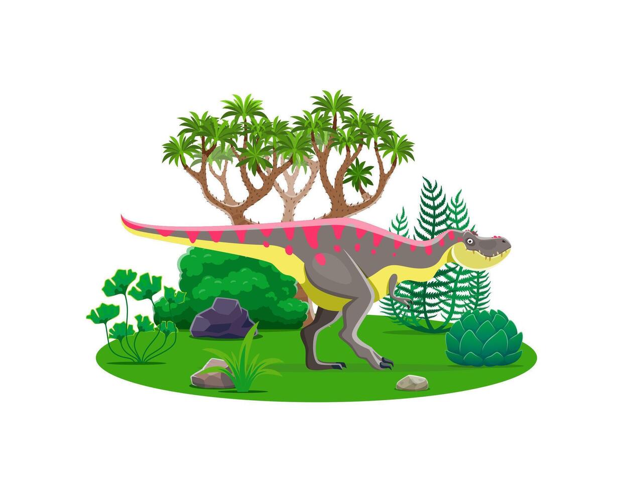 Cartoon dinosaur or prehistoric lizard Tarbosaurus vector