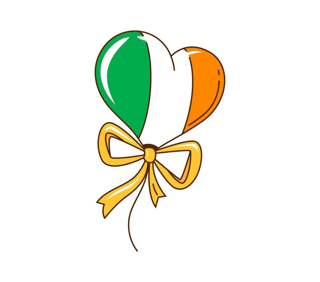 Cartoon retro Saint Patrick Day balloon with flag vector