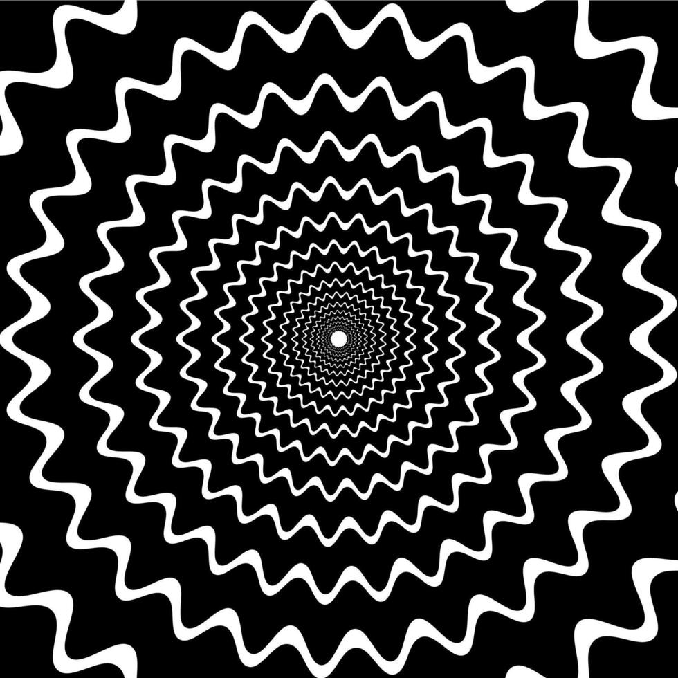 Concentric hypnotic spiral, geometric hypno swirl vector