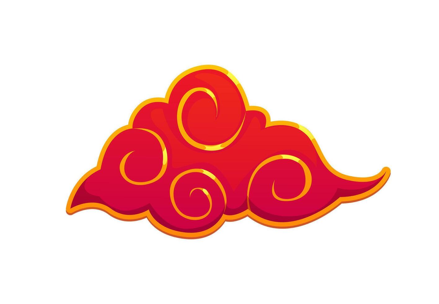 Vibrant red cloud with swirling golden accents vector