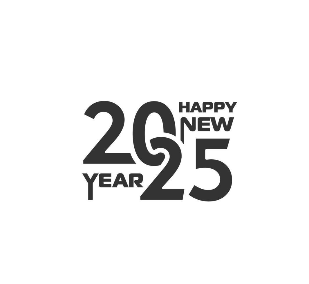 2025 New Year calendar number and greeting text vector