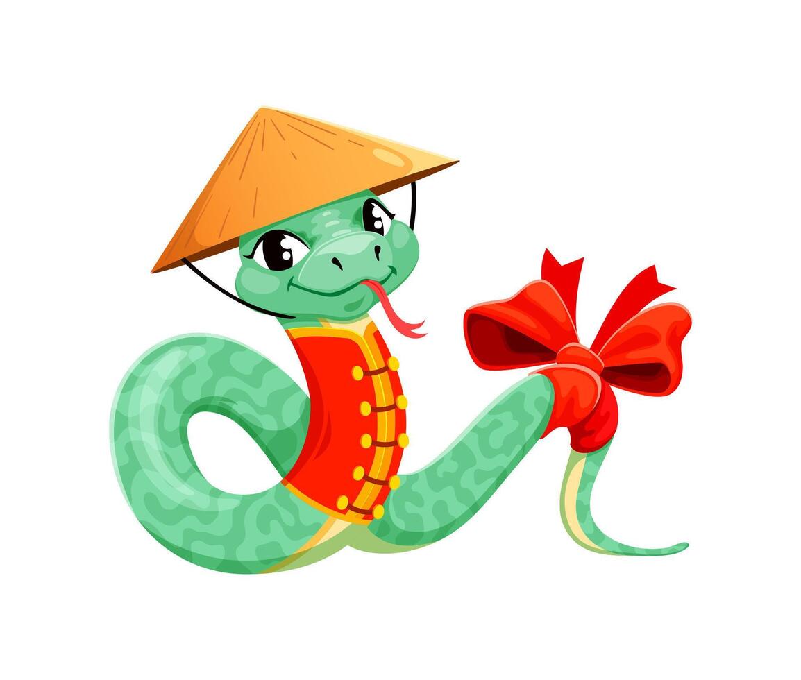 Cartoon snake character playful symbol for 2025 vector