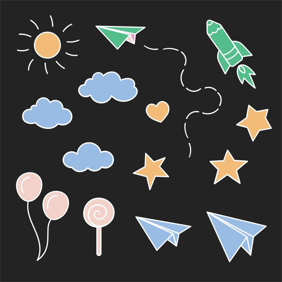 Children's Day Stickers by raisadsign vector