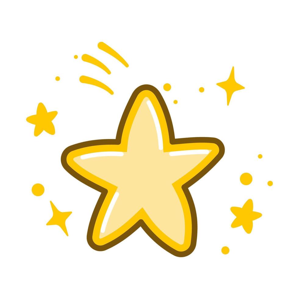 Cute Twinkle Little Star Shining Sparkling Best Top Winner in Night Sky vector