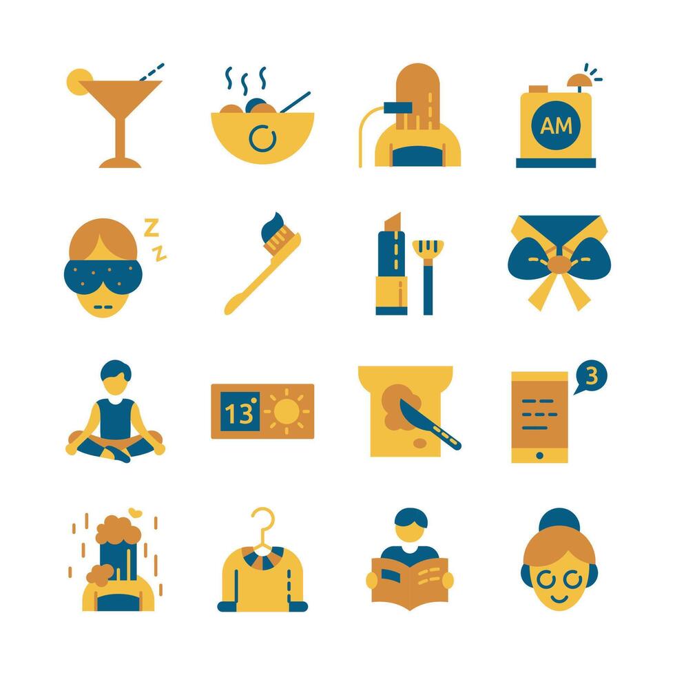 Flat Design Icon Set of Sport Healthy Food Activity Lifestyle and Stuff vector