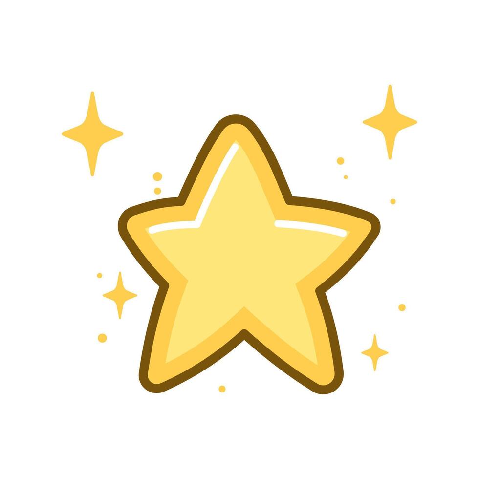 Cute Twinkle Little Star Shining Sparkling Best Top Winner in Bright Sky vector