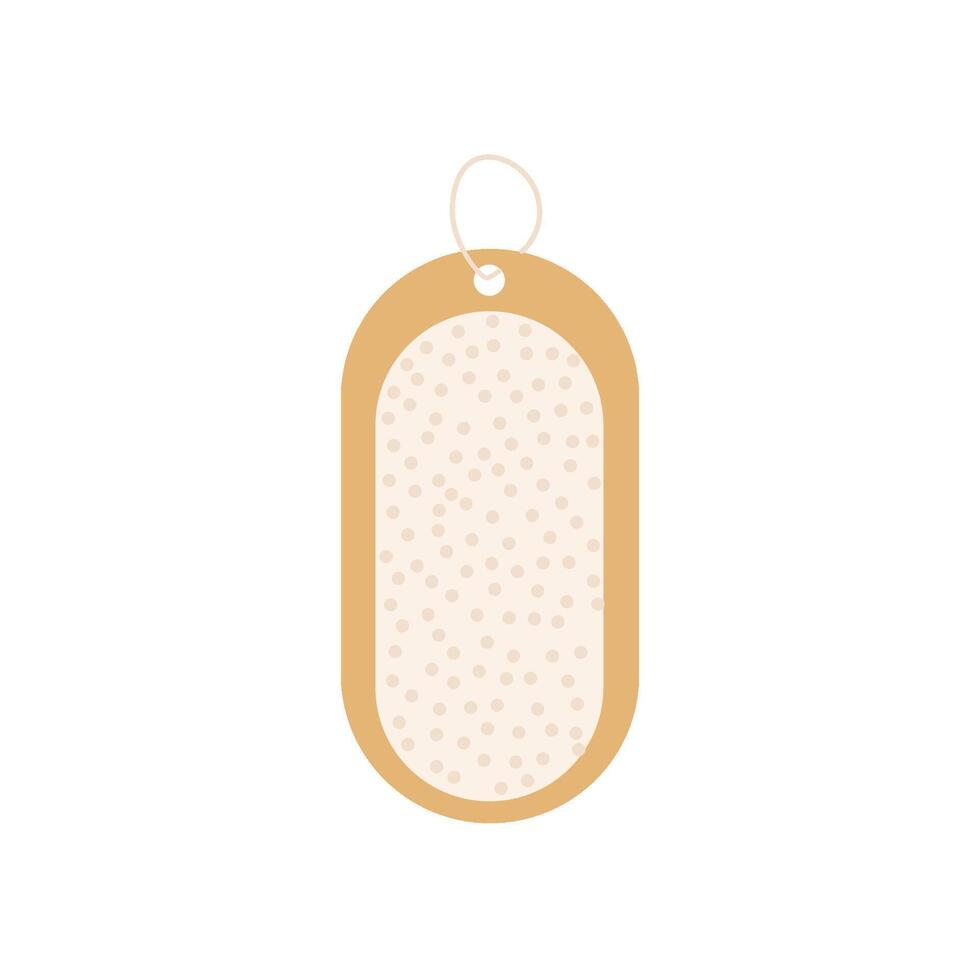 Pumice stone on a wooden base. Eco-friendly is an element of body care. Reusable bath amenities without plastic vector