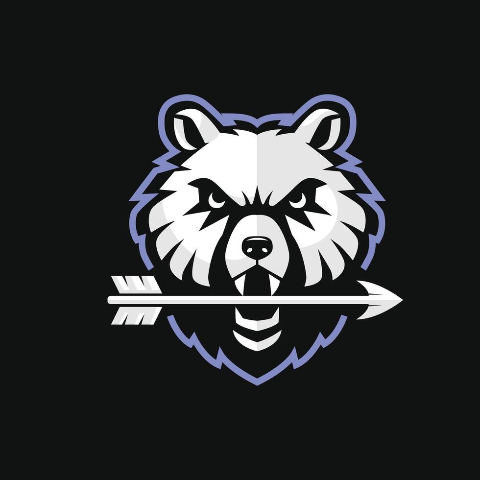 polar bear with arrow mascot vector