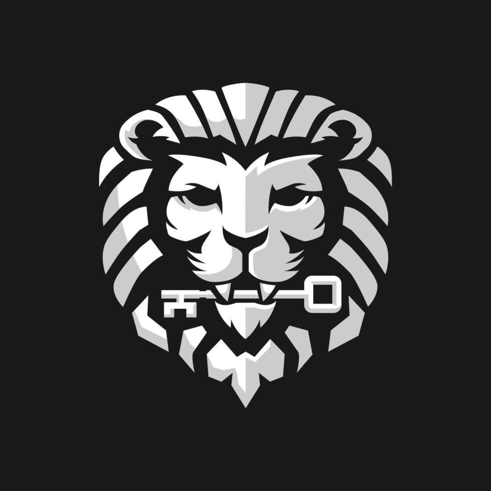 lion king head mascot with key vector