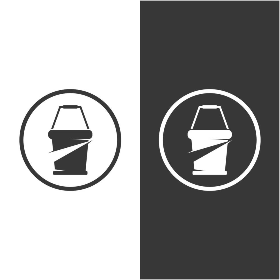 set of bucket logo design with simple design vector