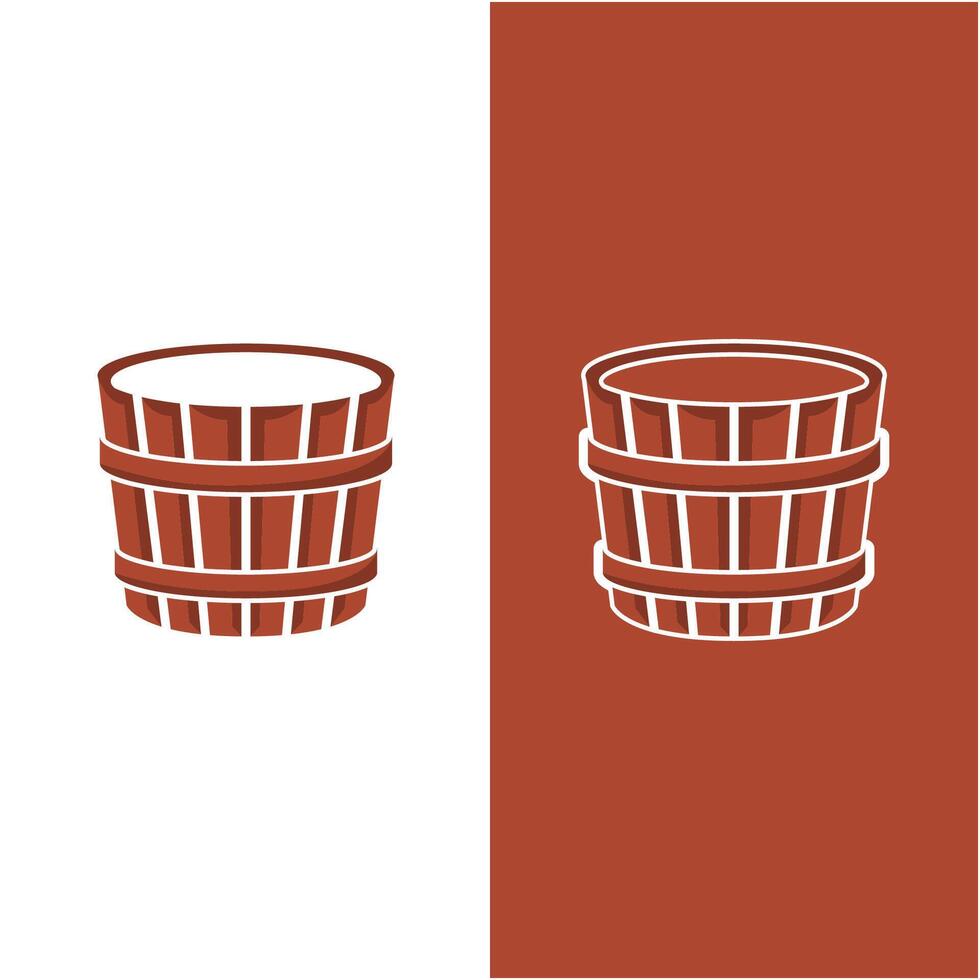 set of bucket logo design with classic design vector