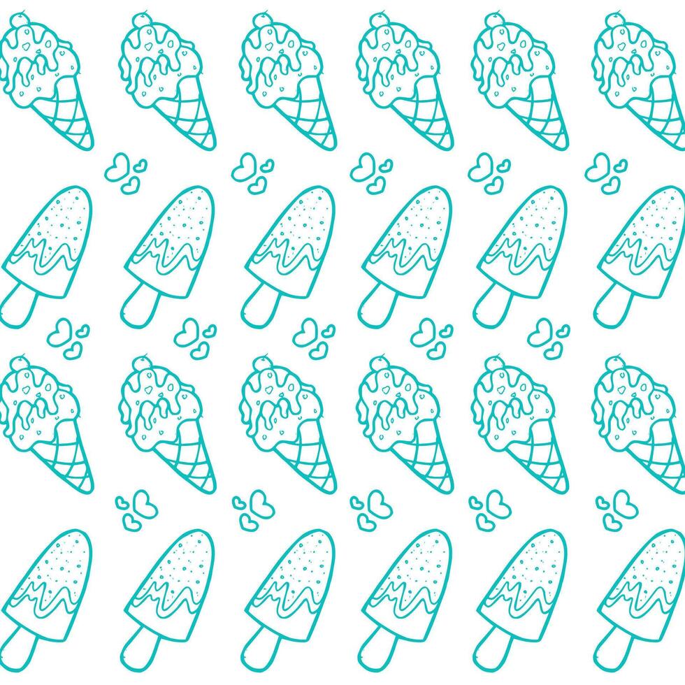 blue ice cream pattern background vector
