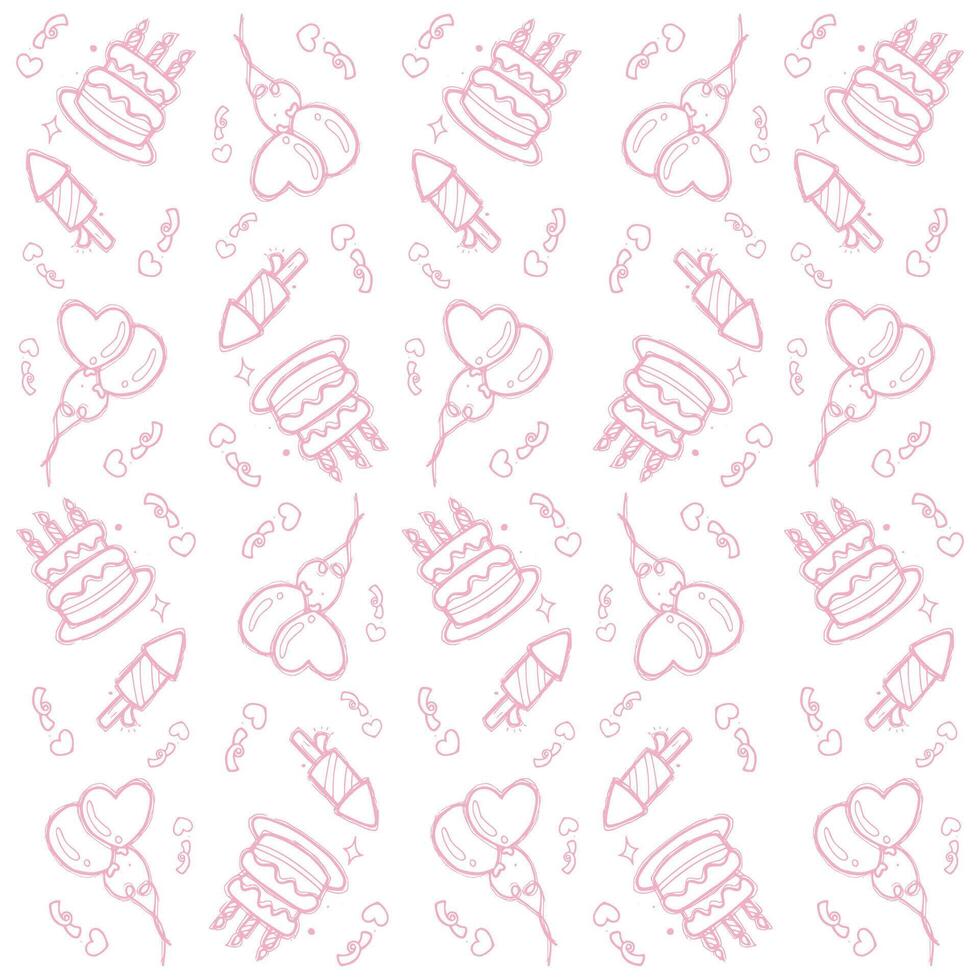 happy birthday pattern and elements vector