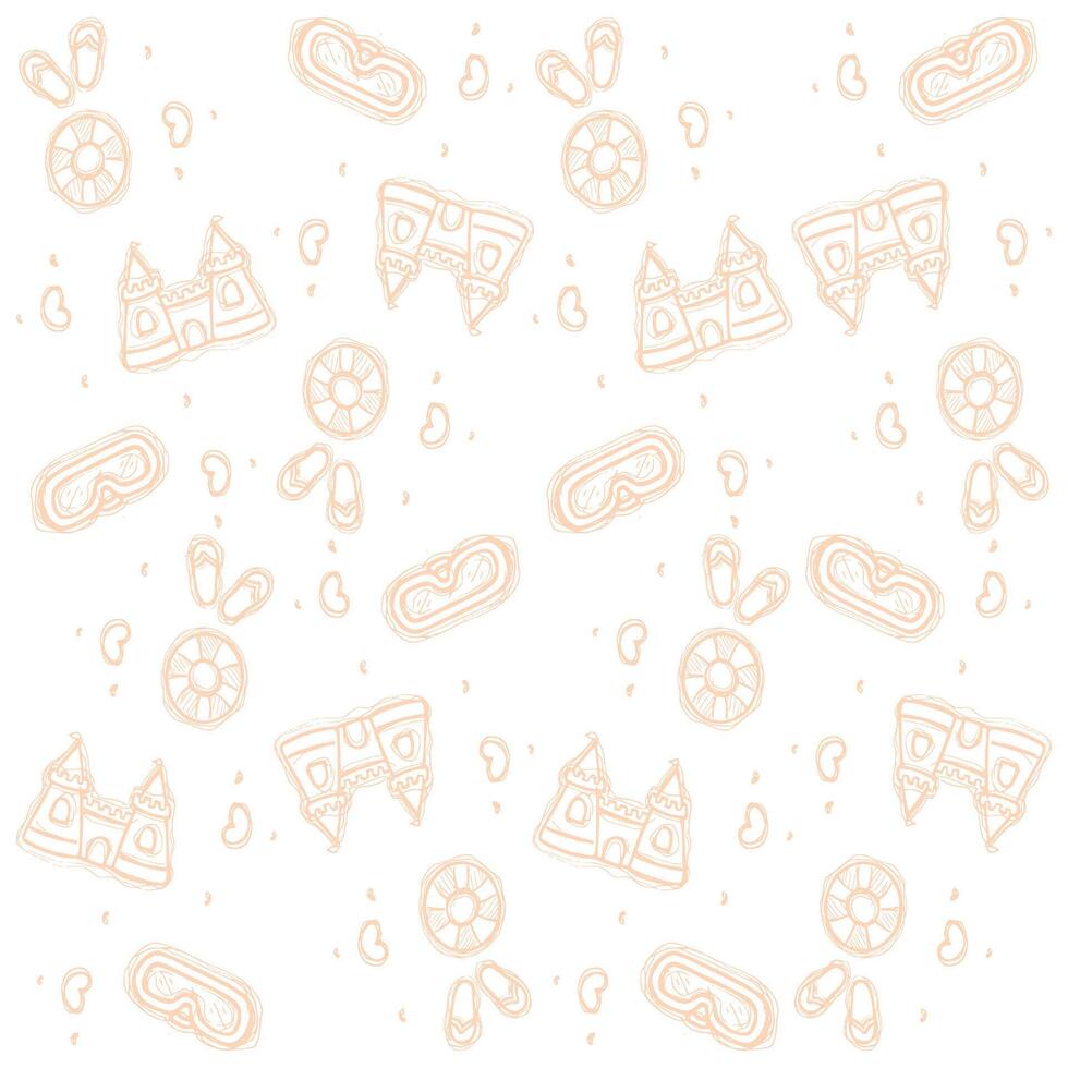 beach doodle pattern vector