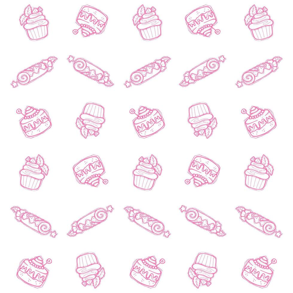 random cake pattern vector