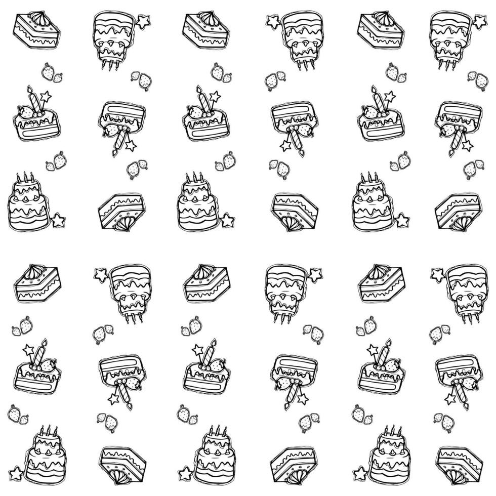 birthday cake pattern vector