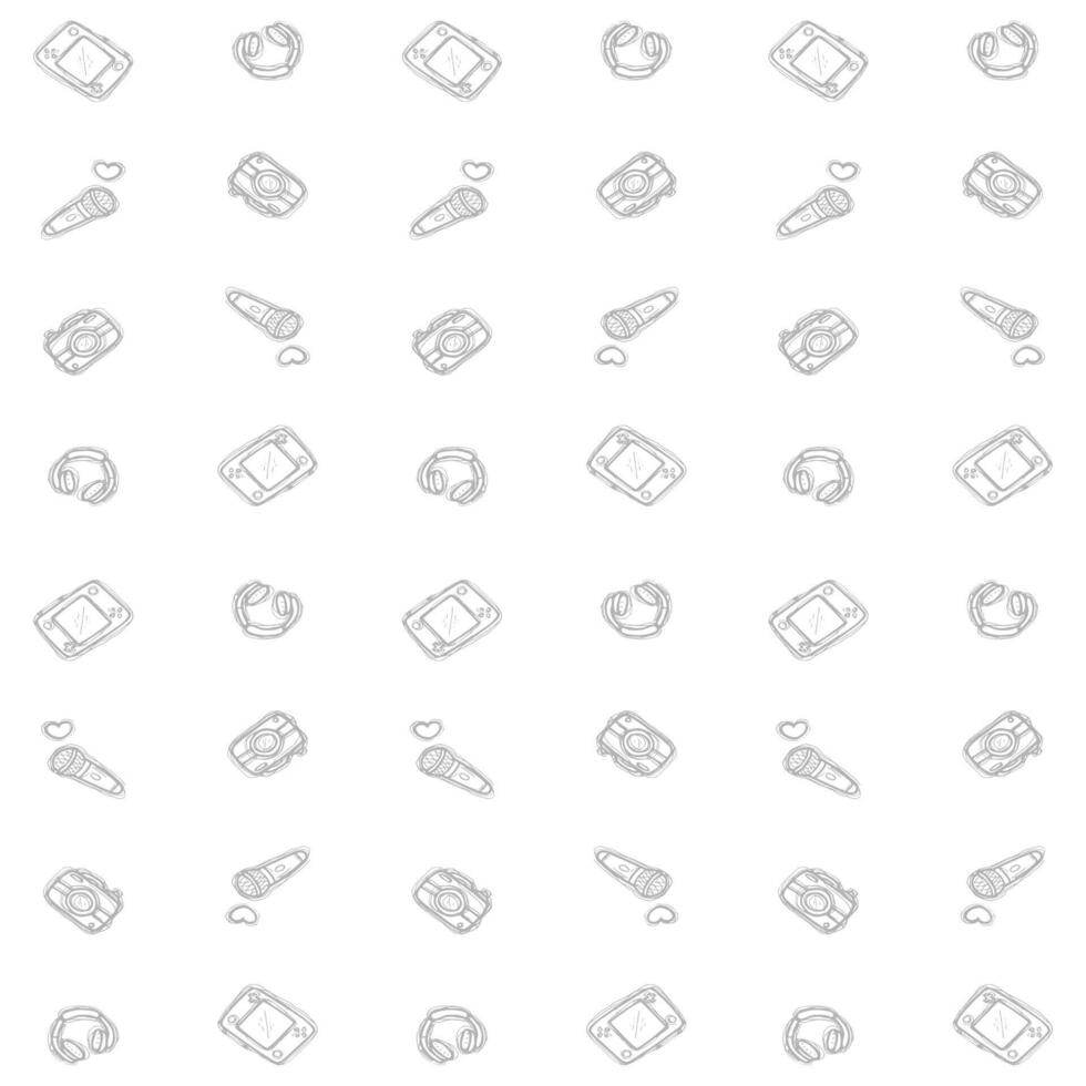 gadget doodle pattern vector