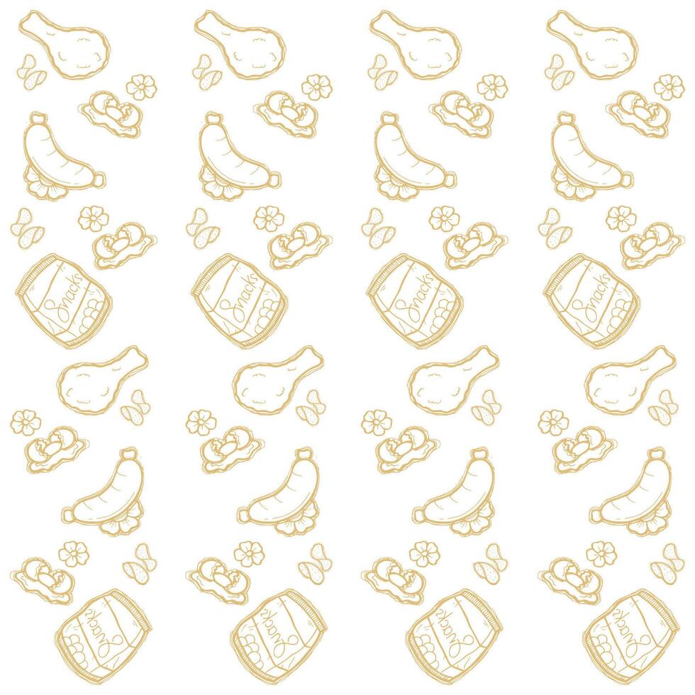 fast food doodle pattern vector