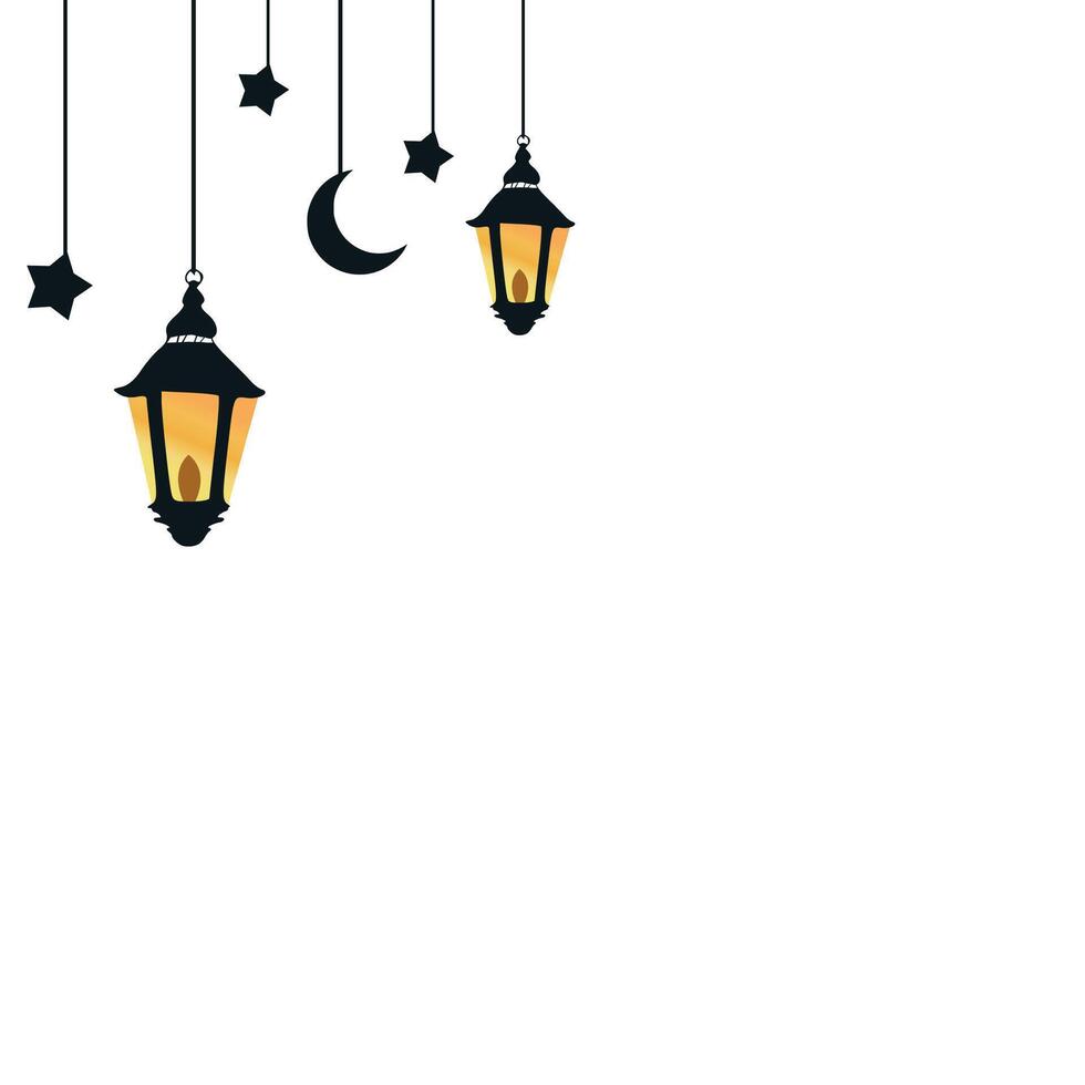 candle lamp ramadan ornaments vector