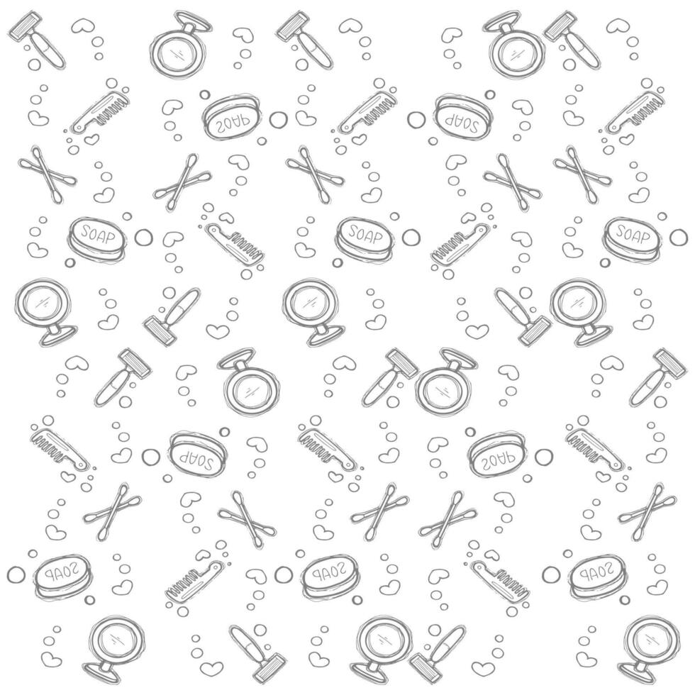 personal higiene items pattern vector