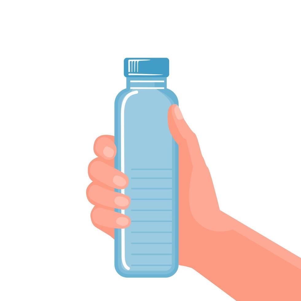 Hand Holding a Water Bottle vector
