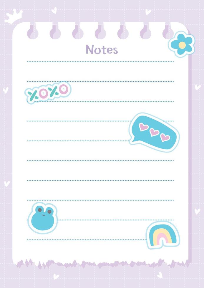 Colorful Hand-Drawn Notes Notepad Design vector
