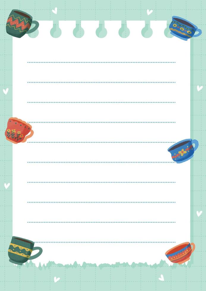 Colorful Hand-Drawn Notes Notepad Design vector
