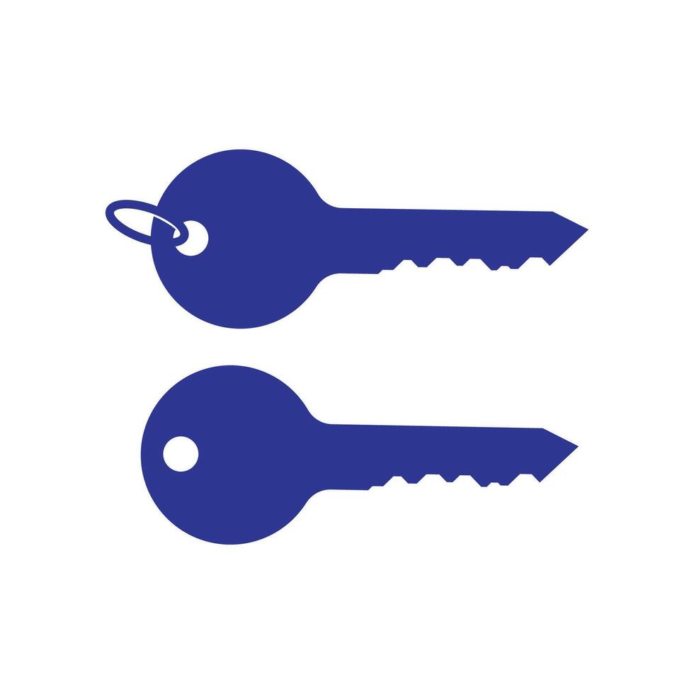 Simple Minimalist Key chain Icon Illustration Silhouette Design vector