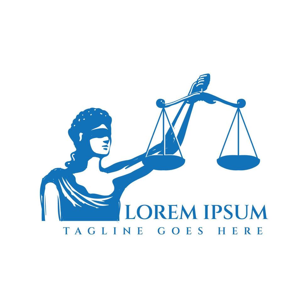 Simple Minimalist Greek Themis Goddess for Law Firm Justice Court Illustration Logo Design vector