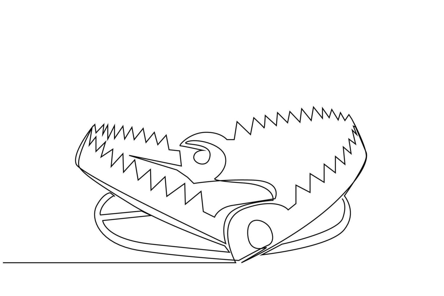 iron trap object one line art design vector